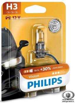   H3 Philips Vision +30% 12V 55W ( 1)