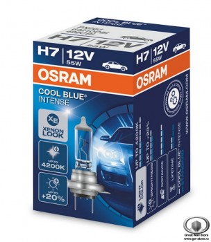   H7 Osram Cool Blue Intense +20% 12V 55W