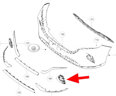 Рамка (кантовка) передней противотуманной фары левая Haval M6 (ОРИГИНАЛ)