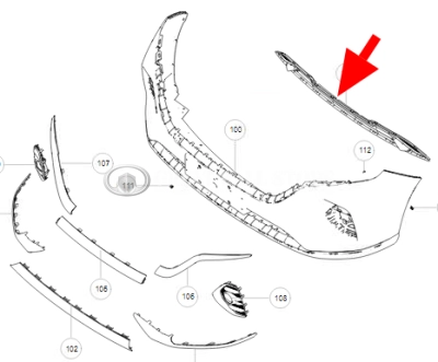 Решетка переднего бампера центральная Haval M6 (ОРИГИНАЛ)
