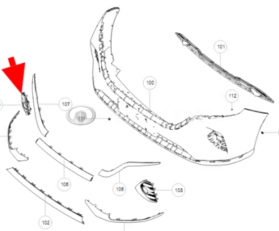 Рамка (кантовка) передней противотуманной фары правая Haval M6 (ОРИГИНАЛ)