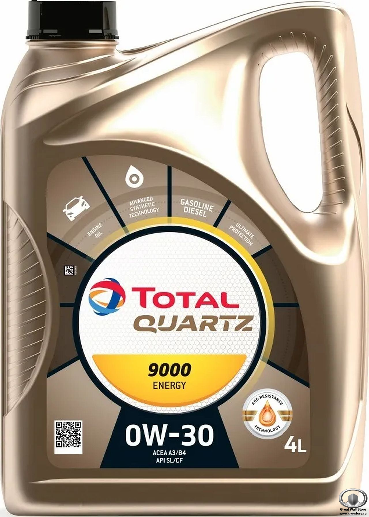 Масло моторное синтетическое TOTAL QUARTZ 9000 ENERGY 0W30 (4л)