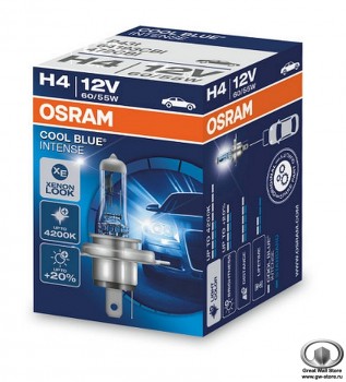 Лампа галогенная H4 OSRAM Cool Blue Intense +20% 12V 60/55W