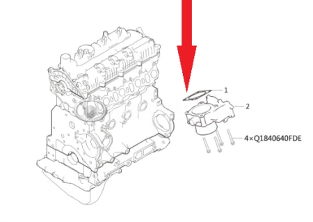 Прокладка фланца впускного коллектора (дросселя) GW Hover H5 ДИЗЕЛЬ, Wingle 7, Haval H6 ДИЗЕЛЬ, H9 Дизель
