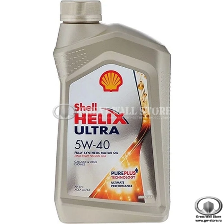 Масло моторное синтетическое SHELL Helix Ultra 5W40 A3/B3/B4, SL/SN/SN Plus/SP (1л)