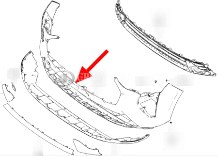 Бампер передний без парктроников Haval Jolion (аналог) Бампер передний без парктроников Haval Jolion (аналог)