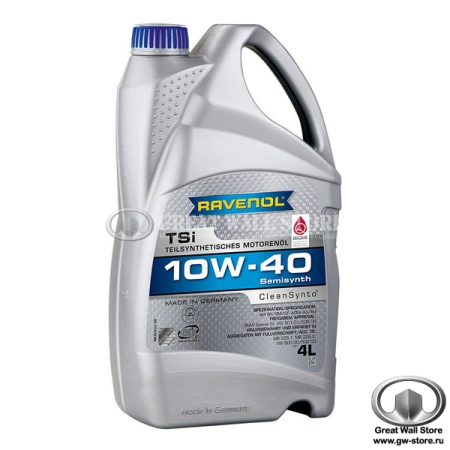 Масло моторное полусинтетическое RAVENOL TSI 10W-40 CF/SM/SN, A3/B4 (4л)