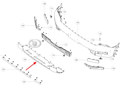 Бампер передний нижняя часть Haval H9 II-поколение (ОРИГИНАЛ)