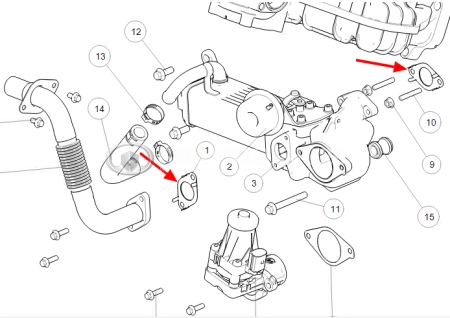Прокладка теплообменника клапана рециркуляции выхлопных газов EGR GW Wingle 7, Poer, Poer KingKong, Haval H9 II-поколение, H5 II-поколение (ОРИГИНАЛ)