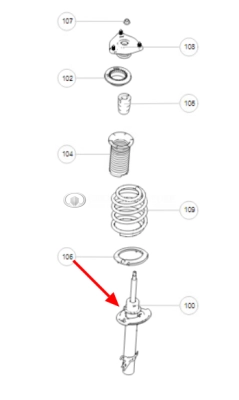 Амортизатор передний левый Haval F7 II-поколение (ОРИГИНАЛ)
