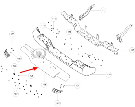 Накладка заднего бампера центральная GW Poer KingKong (аналог)