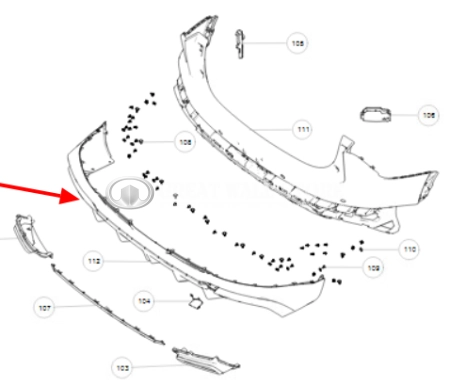 Бампер задний (нижняя часть) Haval F7 II-поколение (ОРИГИНАЛ)