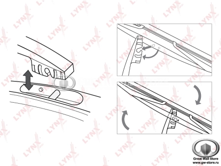 Щетка стеклоочистителя LYNX пятой двери Hover (аналог 6310111-K00	) (Япония) Щетка стеклоочистителя LYNX пятой двери Hover (аналог 6310111-K00	) (Япония)