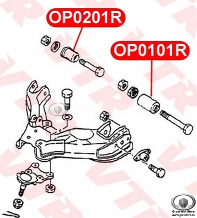 Сайлентблок VTR нижнего рычага передний Hover, Safe F1, Wingle, Sailor, Sing, Pegasus