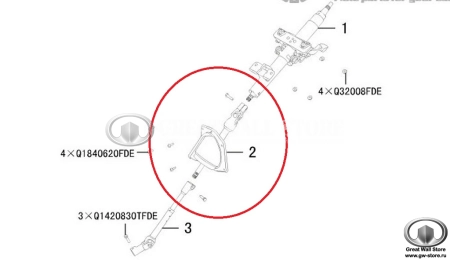 Вал рулевой карданный промежуточный (телескопический) Haval H9 (ОРИГИНАЛ)