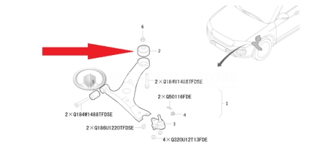 Сайлентблок переднего рычага задний (большой) Haval H2 (аналог)