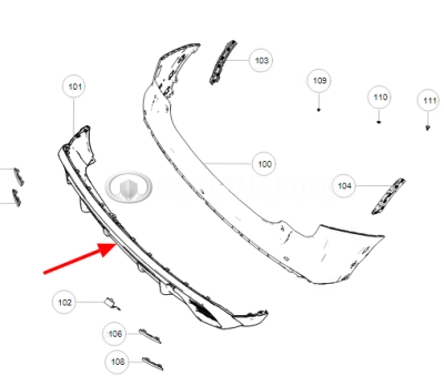 Бампер задний нижняя часть Haval Jolion рестайлинг (аналог)