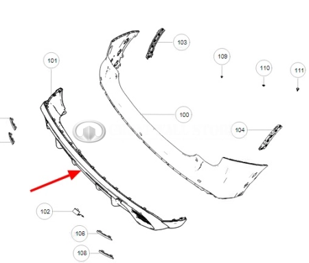 Бампер задний нижняя часть Haval Jolion рестайлинг (ОРИГИНАЛ)