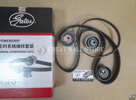 Комплект ГРМ Hover H3NEW TURBO 2.0L двиг. 4G63T (2 ремня, 3 ролика,) GATES