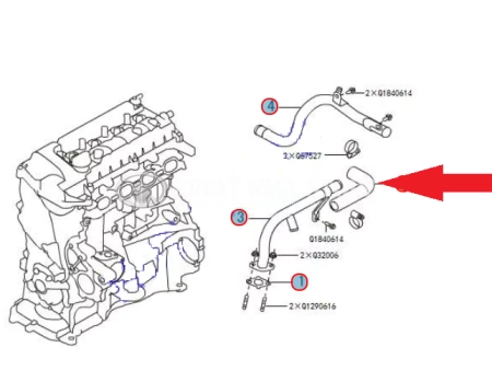 Шланг отопителя Hover H6, Haval H2, H6 (ОРИГИНАЛ)