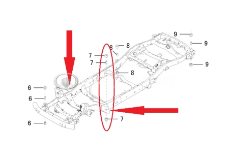 Подушка кузова средняя спереди Haval H9 I-поколение