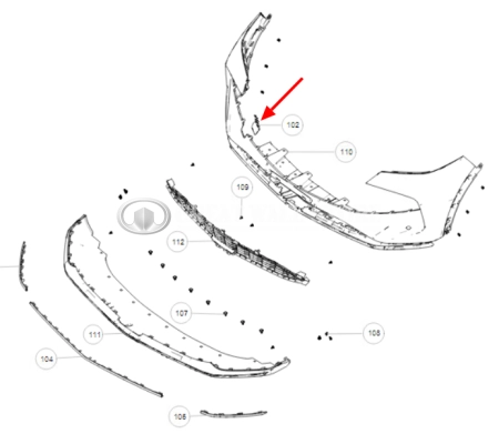 Заглушка буксировочного крюка переднего бампера Haval F7 II-поколение (ОРИГИНАЛ)