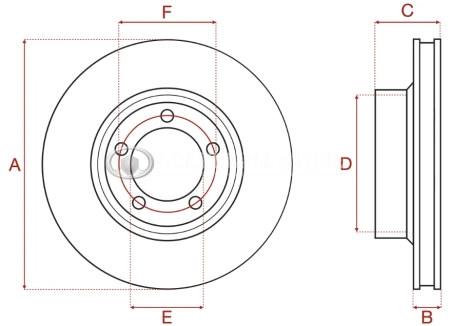 Диск тормозной передний SPORT Platinum (вентилируемый с перфорацией комплект 2шт.) для HAVAL H9 (GERAT аналог 3501011XKV08A)