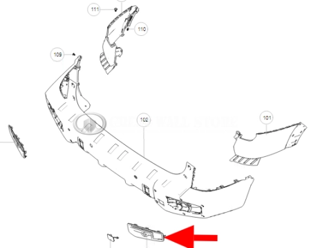 Haклaдкa (рамка) заднего пpoтивoтyмaнного фонаря пpaвaя Haval Dargo X (ОРИГИНАЛ)