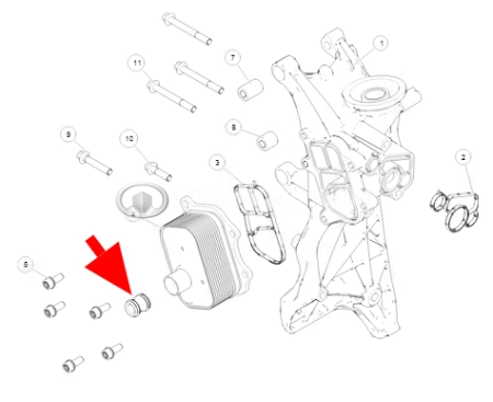 Трубка соединительная масляного радиатора Haval H8, H9 (бензин), Tank 300