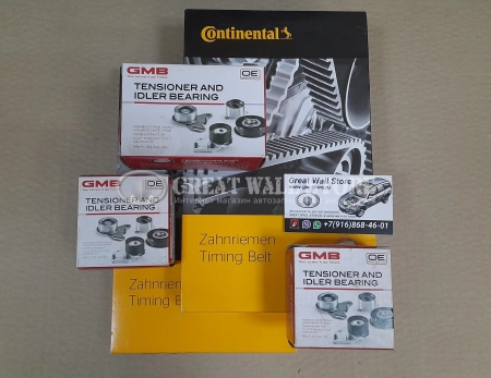 Комплект ремня ГРМ GW Hover H2, H5 бензин 2.4L (ремни Contitech/Continental + ролики GMB)