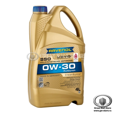 Масло моторное синтетическое RAVENOL SSO 0W30 CF/SN, A3/B4 (4л)