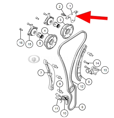 Успокоитель цепи ГРМ верхний дв.GW4B15 Haval Jolion, H3, F7 II-поколение (ОРИГИНАЛ)