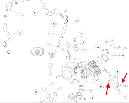 Прокладка болта трубки турбокомпрессора Haval H6 coupe, H8, H9 бензин, F7 2л (ОРИГИНАЛ)