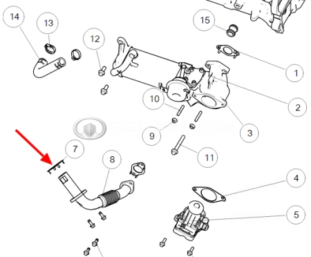 Прокладка трубки EGR (клапана рециркуляции выхлопных газов) GW Wingle 7, Poer KingKong, Haval H5 II-поколения, H9 II-поколения (ОРИГИНАЛ)