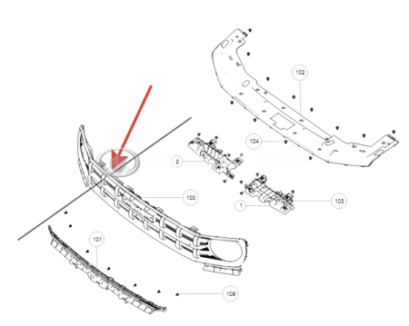 Решетка радиатора (для а/м с системой кругового обзора) Haval H3 (ОРИГИНАЛ)