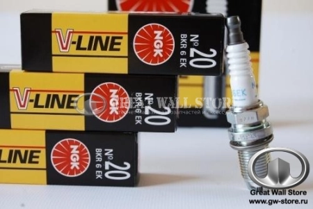 Свеча зажигания NGK V-LINE №20 BKR6EK (комплект для авто с ГБО)