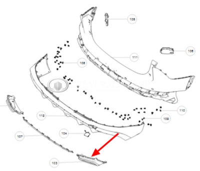 Накладка заднего бампера правая Haval F7 II-поколение (ОРИГИНАЛ)