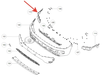 Накладка переднего бампера верхняя правая (угол) Haval H3 (ОРИГИНАЛ)