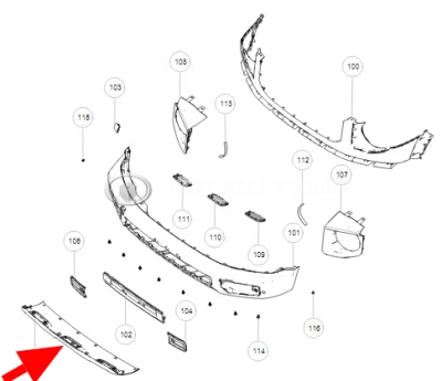 Накладка переднего бампера нижняя Haval Dargo (ОРИГИНАЛ)