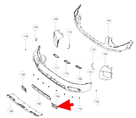Решетка переднего бампера левая Haval Dargo (ОРИГИНАЛ)