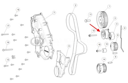 Ролик натяжной ремня ГРМ Haval H9 II-поколение дизель 2.4 (ОРИГИНАЛ)