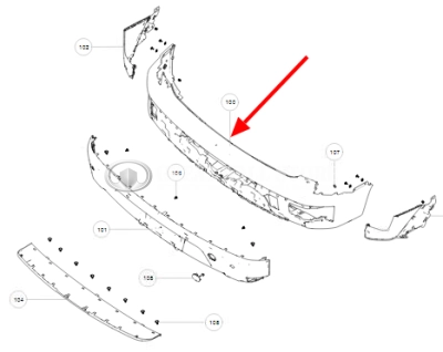 Бампер задний верхняя часть (основание) Haval H3 (ОРИГИНАЛ)