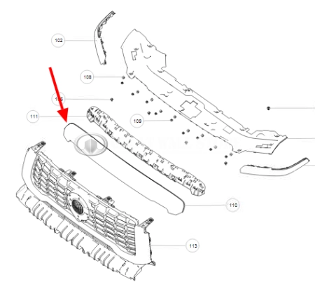 Накладка капота (внешняя часть) GW Poer KingKong (ОРИГИНАЛ)
