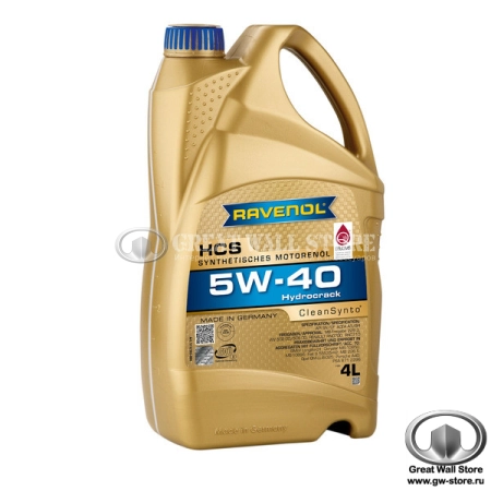 Масло моторное синтетическое RAVENOL HCS 5W40 SN/CF A3/B4 (4л)
