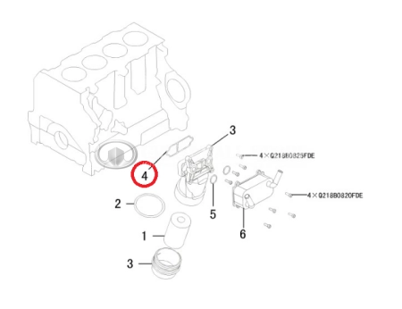 Прокладка основания масляного фильтра Haval H6 Дизель (ОРИГИНАЛ)