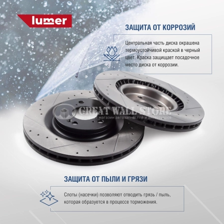 Диск тормозной передний (комплект 2шт.) Haval Dargo, Dargo X, F7 II-поколение, H7 (LUMER аналог 3501112XGW01A)
