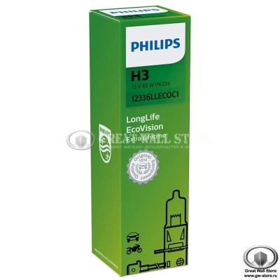 Лампа галогенная H3 Philips Long Life EcoVision 12V 55W