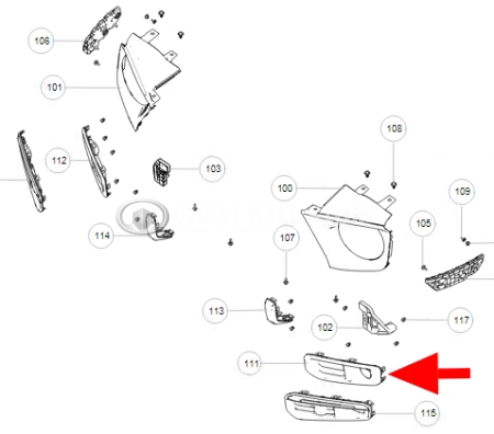 Рамка противотуманной фары левая Haval Dargo (ОРИГИНАЛ)
