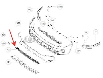 Решетка переднего бампера Haval H3 (ОРИГИНАЛ)
