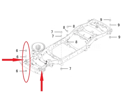 Подушка кузова передняя Haval H9 I-поколение